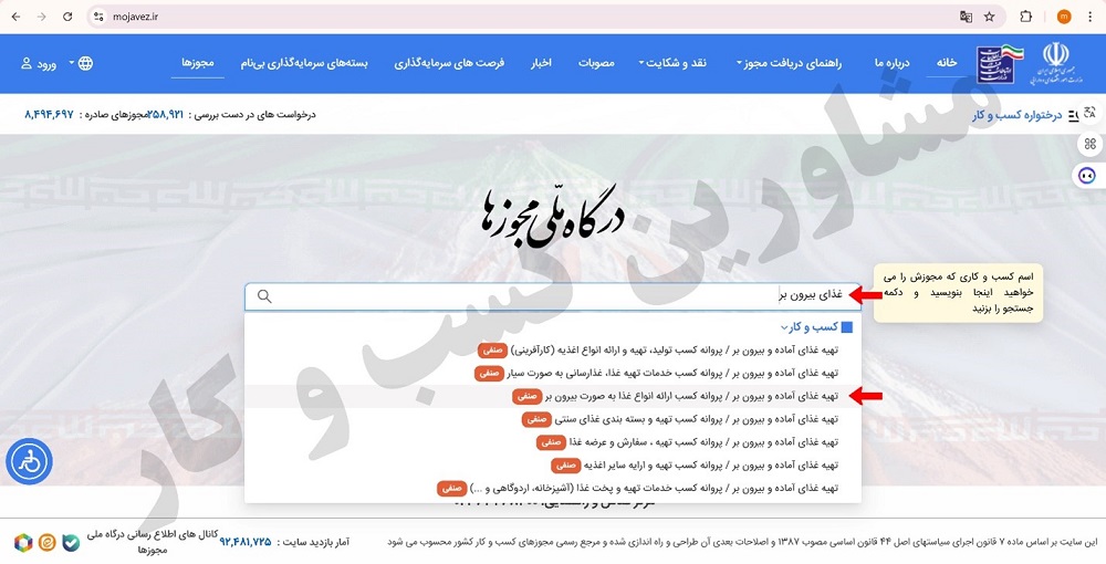 نحوه اخذ پروانه کسب تهیه غذای آماده بیرون بر