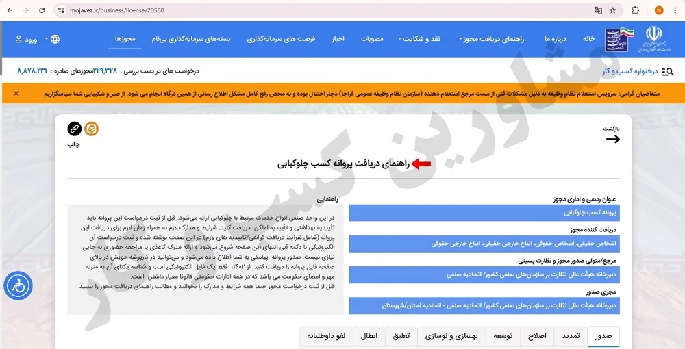 نحوه اخذ پروانه کسب چلوکبابی